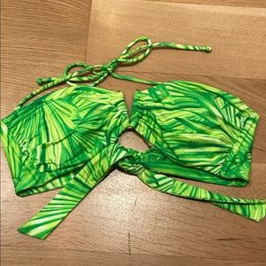 Victoria Secret Palm tree print bandeau bikini top